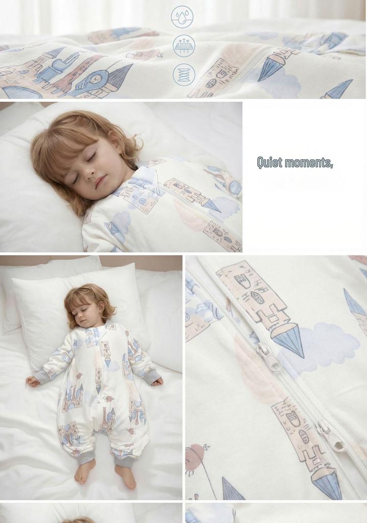 All-Season Toddler & Baby Split-Leg Cotton Sleeping Bag Pajamas