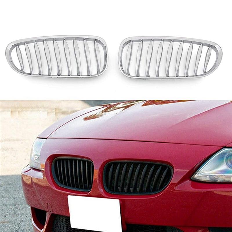 ABLZ-2Pcs Kidney Grille Replacement Front Bumper Bezel For-BMW Z4 E85 E86 2003-2009 51117117757 51117117758