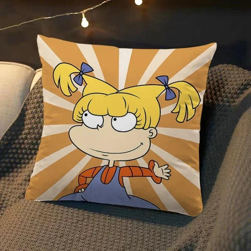 cartoon Pillowcases R-Rugrats Square Cushion Cover Luxury Pillow Cover Pillow Case Sofa Bed Room Decor Dakimakura Wedding Gift