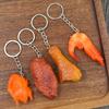 6 Pcs Chicken Wing Keyrings Decorative Keychain Car Key Chain Simulation Food Keychain Hanging Ornaments Bag Pendant