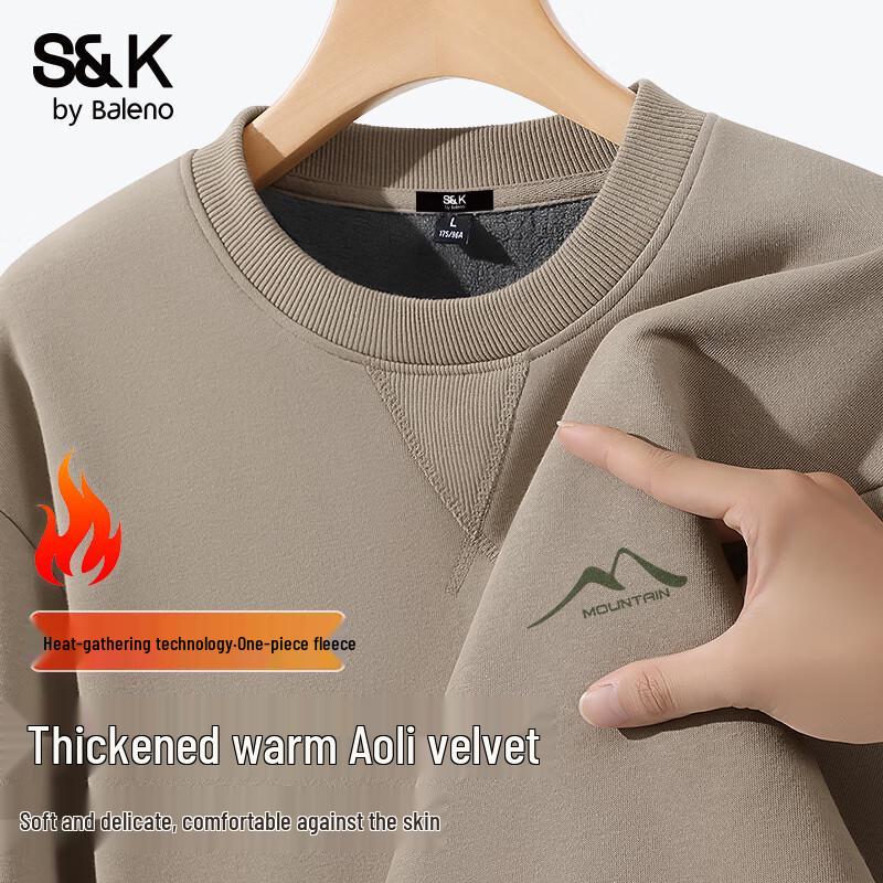 Baleno Men's S&K Series Retro Heavyweight Fleece-Lined Sweatshirt