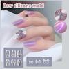 Carved DIY, UV Gel Nail Polish, Acrylic Crystal Nails Template 3D Carving Silicone Mold for Nail Stamping, Nail Art, Candy Bow