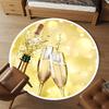 1pc Champagne Celebration Round Chair mat Area Rug - Non-Slip, Floor Mat for Office, Bedroom, home decor Christmas Gift p0811315