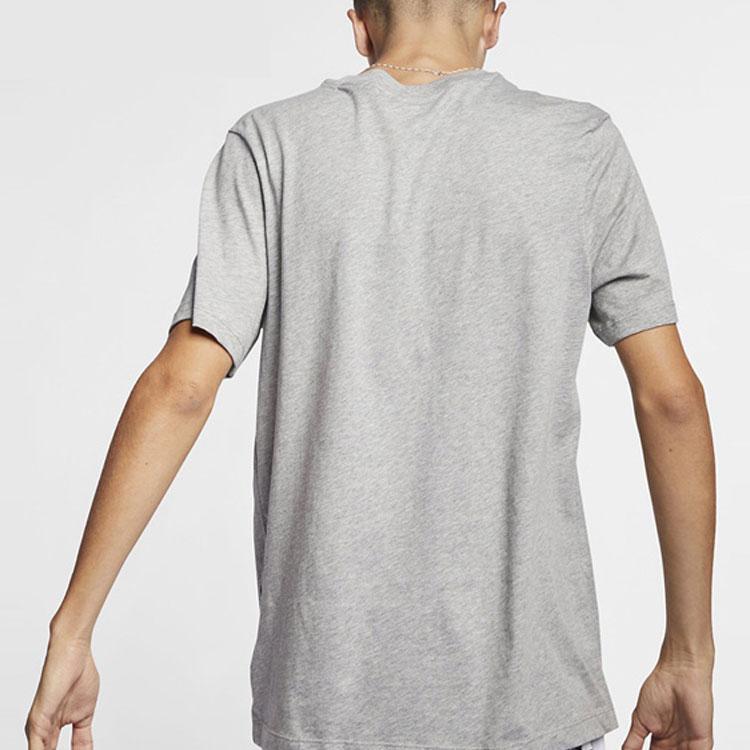Nike Sportovní oblečení Potisk loga abecedy Tričko s kulatým výstřihem Pánské topy Šedá BV0629-063