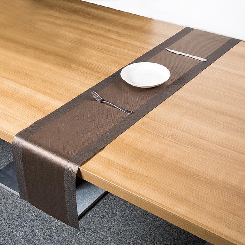 

Дорожка для стола из ПВХ 30x180 см, простой обеденный стол, кухонный стол, изоляционная подкладка, водонепроницаемый нескользящий коврик, украшение для дома, чехол для стола 30x180cm коричневый