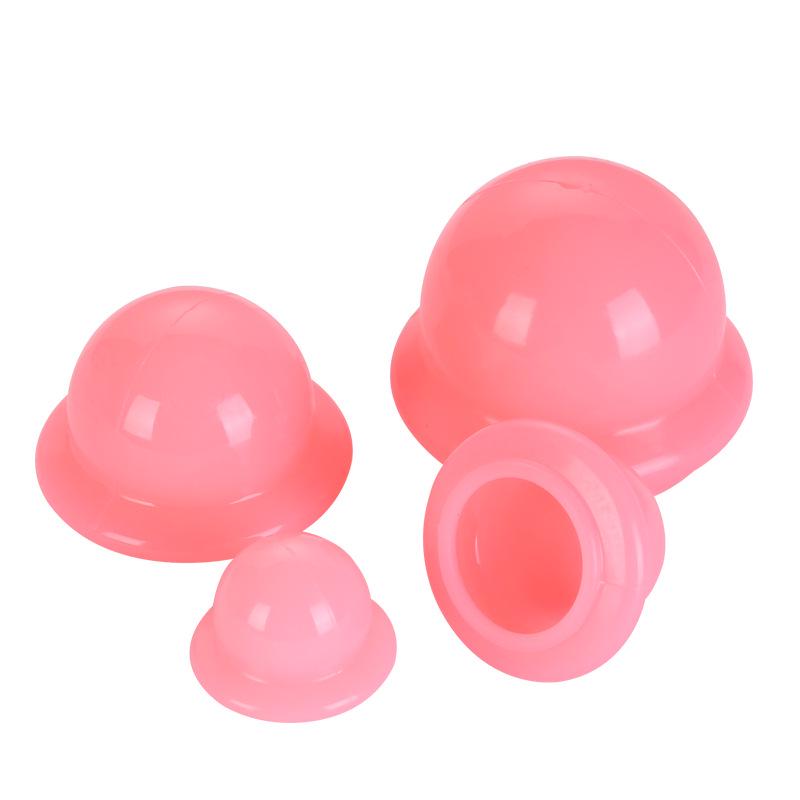 Pink Silicone Cupping Device Set No. 1-4 for Household Vacuum Moisture Absorption & Health Care