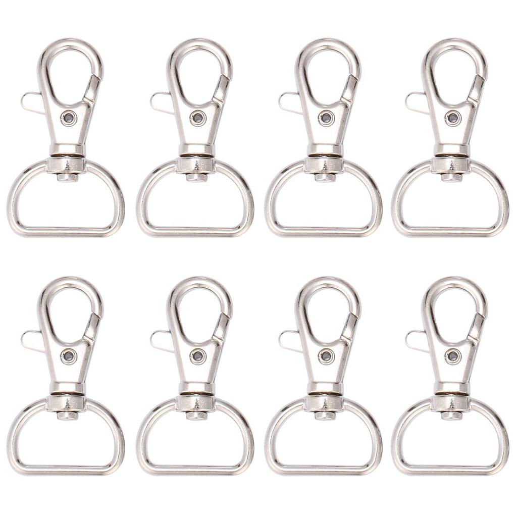 20 Rotating Lever Clasps for Backpacks, Bags, Handmade Parts (Inner Diameter 20mm, Silver)