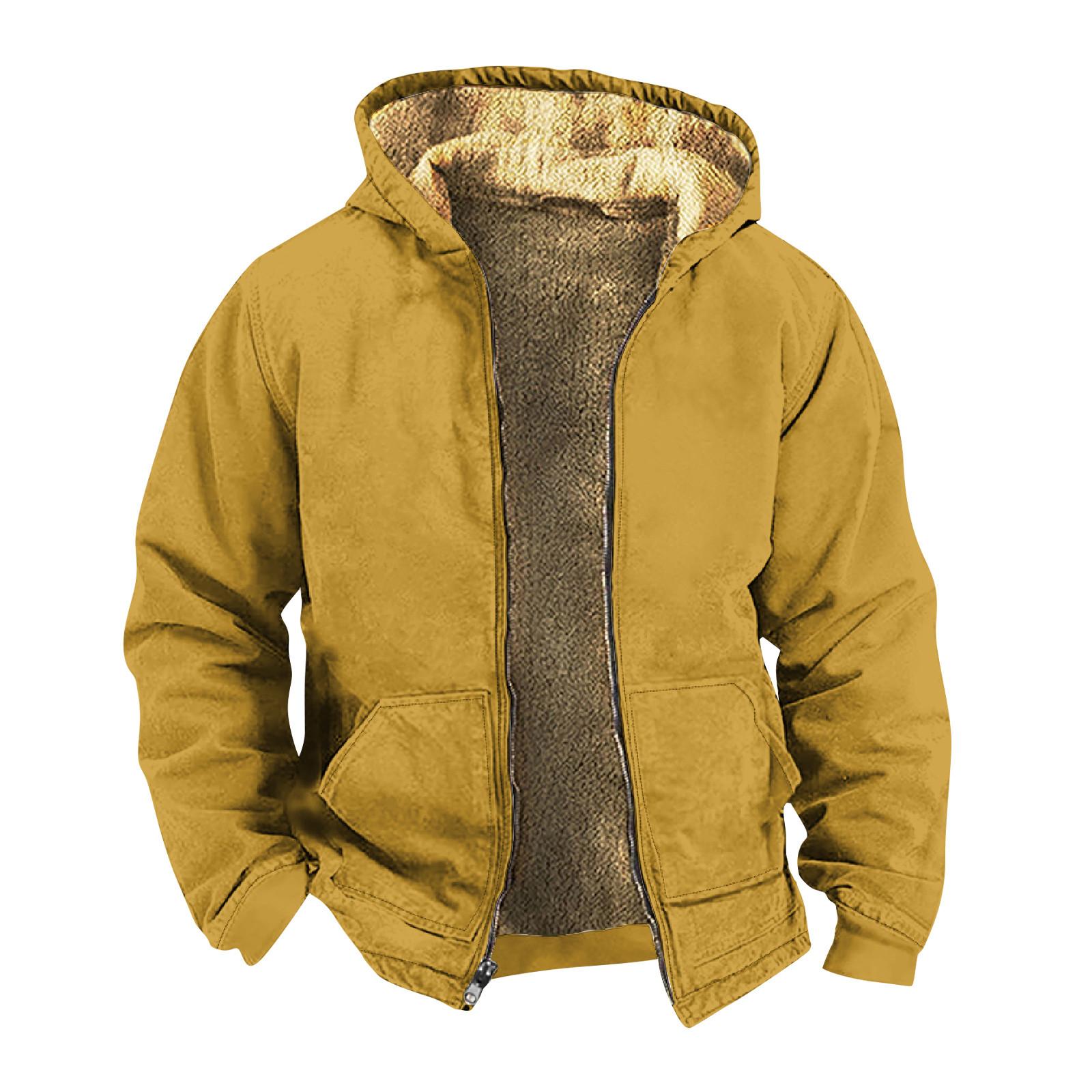 

Мужская однотонная куртка, мужская весенняя и повседневная трендовая куртка на молнии с капюшоном L золотой