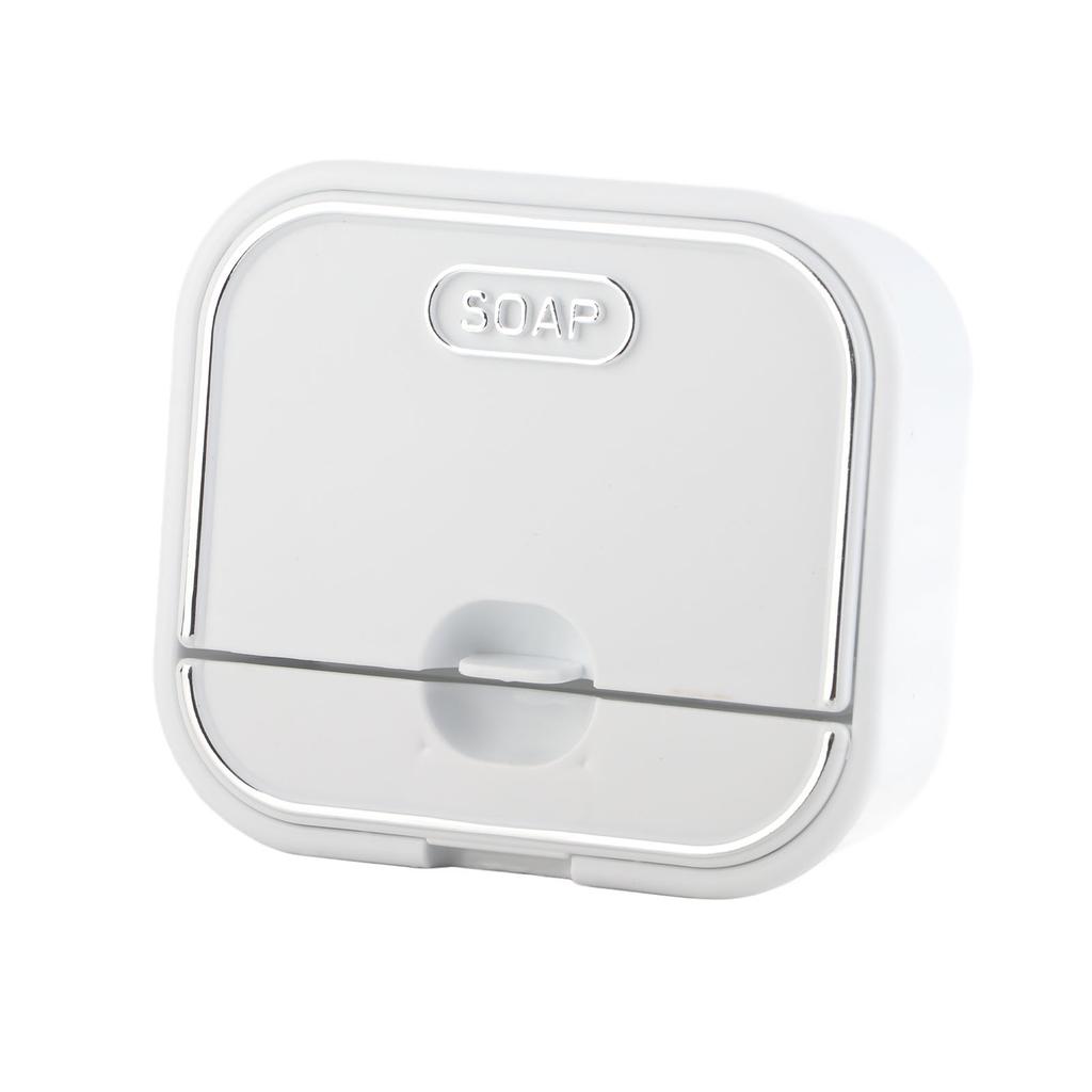 Home Soap Box Non Perforated Wall Mounted Draining Soap Box Flip Cover Bathroom Soap Box