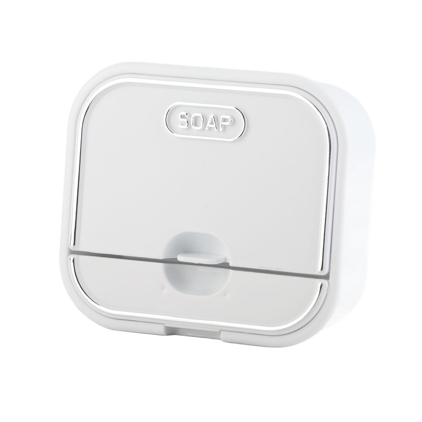 

Домашняя мыльница без перфорации, настенная, дренажная, с откидной крышкой, мыльница для ванной белый