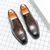 Fashion Men's Casual Oxford Shoes men Black Dress Wedding Shoes Luxury Pointed Toe Office Fashion Derby Shoes Business Leather Shoes