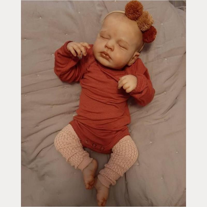 49 Cm Cloth Body Simulation Reborn Doll Lifelike Sleeping LouLou Rebirth Baby Dolls Children Elderly Accompany Toy Pregnant Woman Practice Gift Doll