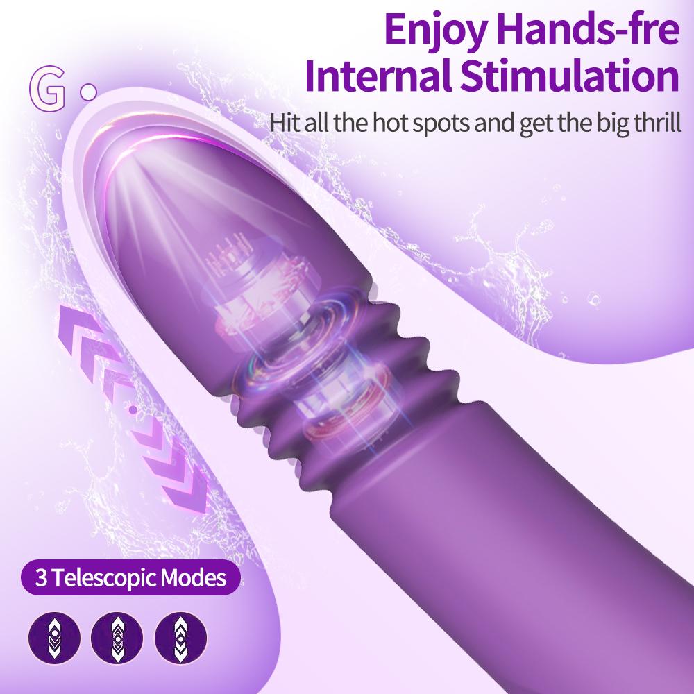 Telescopic Vibrator with 10 Frequency Vibrating Sex Toy for Women G Spot Clitoris Double Stimulation Vagina Massager Adult Toys