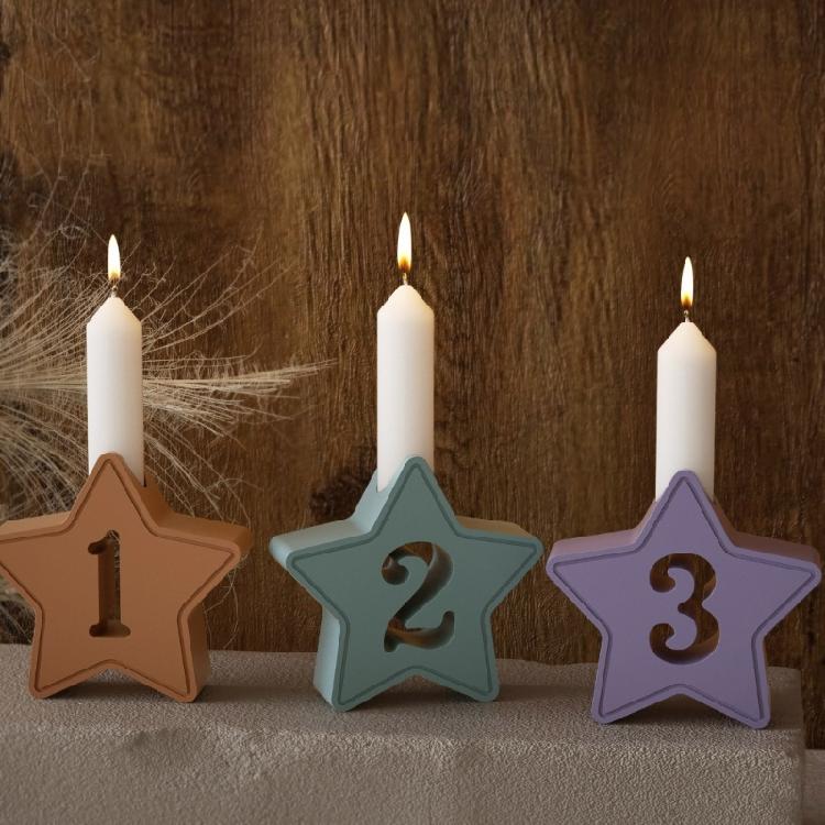 4pcs Flexible Sturdy Silicone Mold Accessory for Crafting Number Candle and Decorative Pieces for Family Gatherings