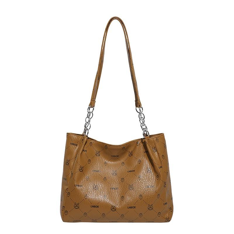 New Casual Tote Bag Fashionable Retro Printed Handbag Large Capacity Classic Versatile Shoulder Bag