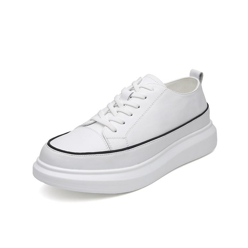 

Новые туфли на платформе черного цвета с повседневным принтом корейской версии, туфли ручной работы, маленькие белые туфли для мужчин 9026-T 38 белый