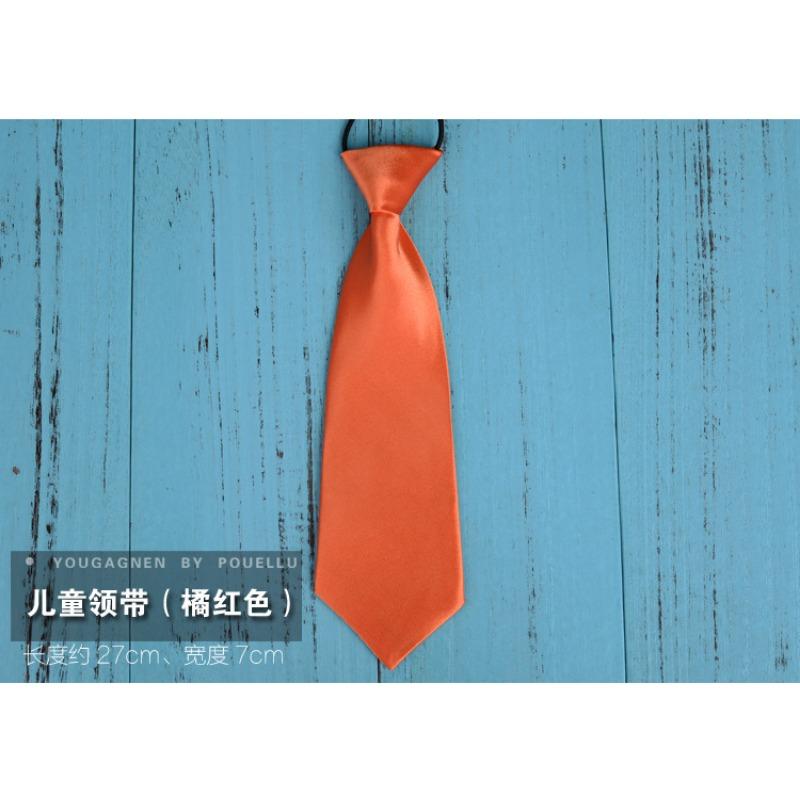 Cravată mică cu bandă de cauciuc de 28 cm, culoare solidă, cravată monocromă pentru copii, cravată scurtă, accesorii pentru băieți, cravată pentru uniformă școlară