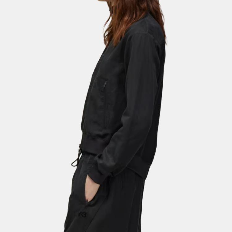 Y-3 Zipper Long Sleeve Solid Color Stand Collar Jacket Men Jacket Black JD3518