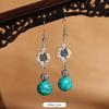 Original Design Earrings Simple High-end Turquoise Earrings Retro Long Earrings Women