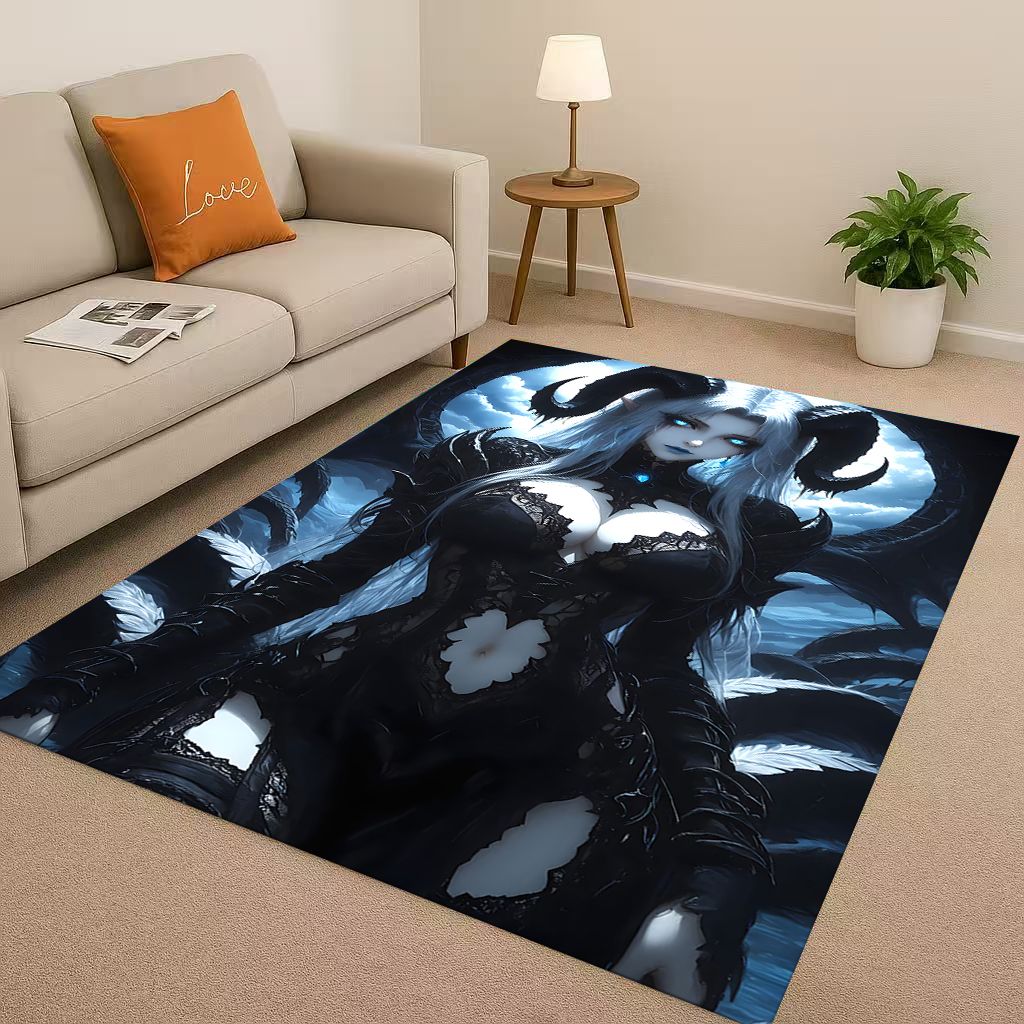 27 Style Gothic Dark Sexy Girls Cartoon Anime Characters Living Room Non-Slip Area Rug Carpet for Bedroom Playroom Sofa,Doormat