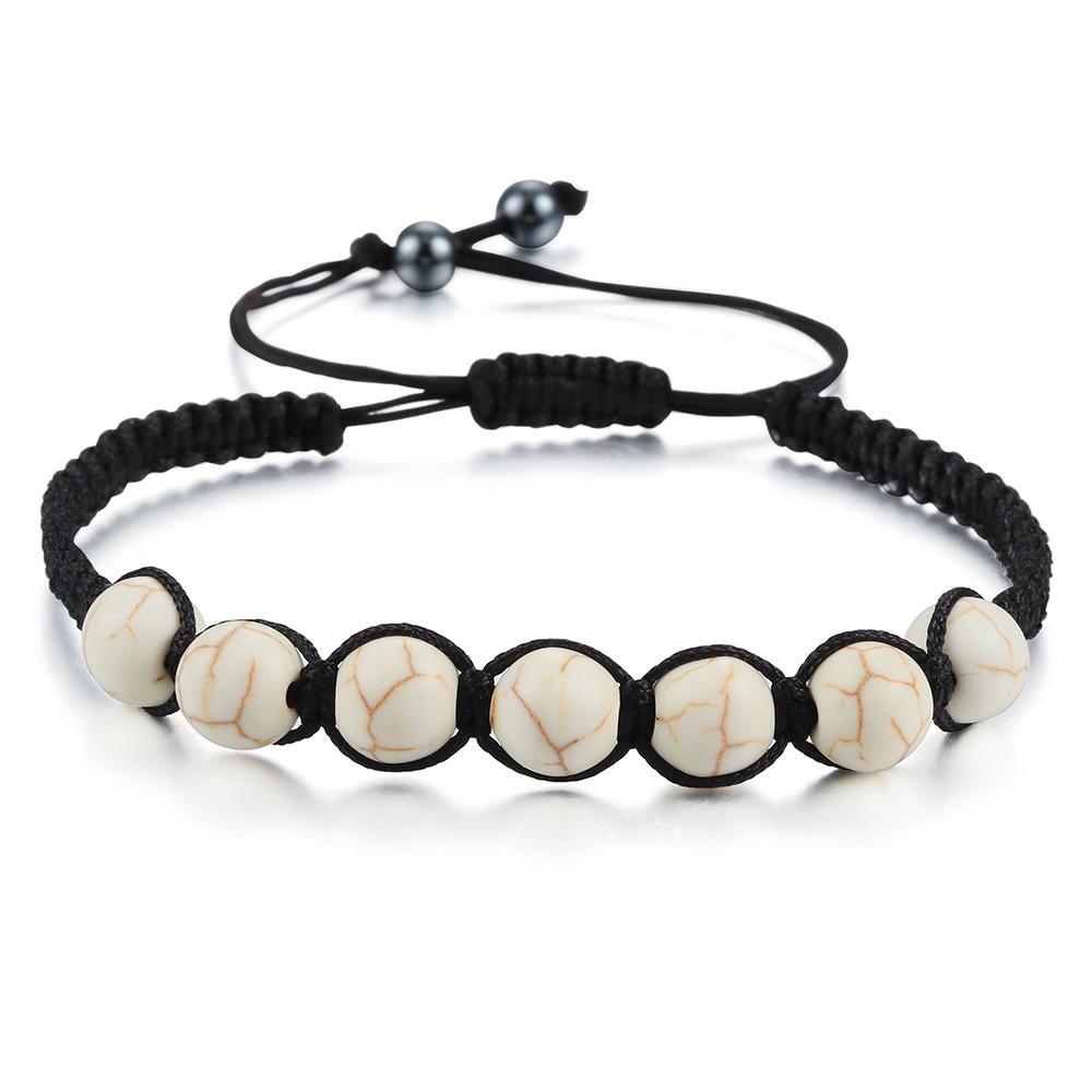 Turquoise Tiger Eye Woven Bracelet – Simple Red String Couple Style for Men & Women