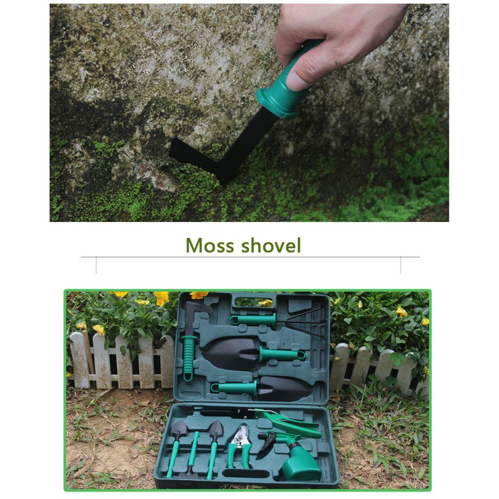 Potted Plant Pruning Shovel Kit Garden Planting Weeding Set Bonsai Trimming Garden Tools Green 10