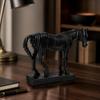 Layered Horse Figurine with Rectangular Base Lightweight for Entryway