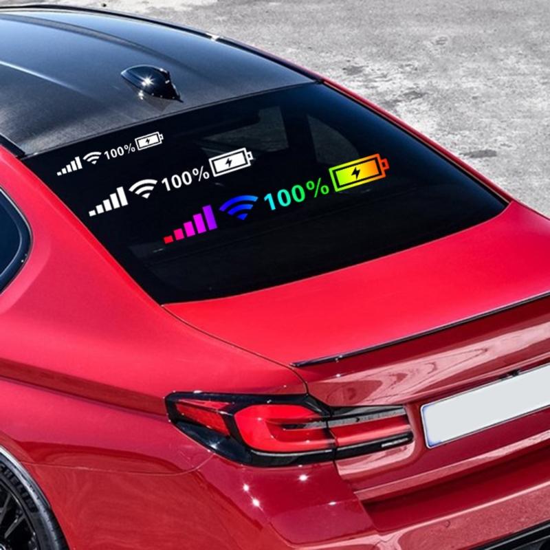 WiFi Signal Strength Car Sticker Universal Car Sticker Battery Indicator Decals Upgrades for  & Loving Drivers