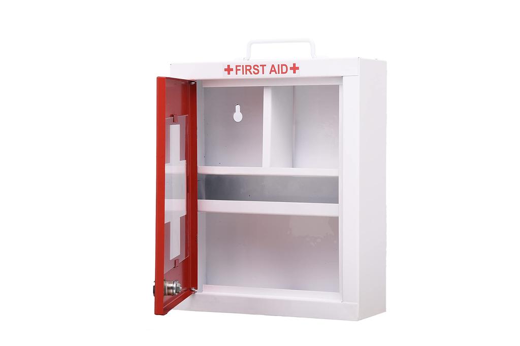 SPYLOCK Double Heavy Metal First Aid Kit Box/Emergency Medical Box | Wall Mountable | First Aid Box for Home, School, Office With Key Lock (Chokd