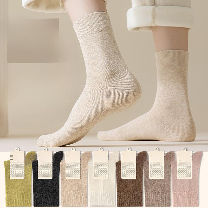 Ladies Spring and Autumn New Anti Bacterial Deodorant Sweat Absorber Pure Cotton Boneless Socks