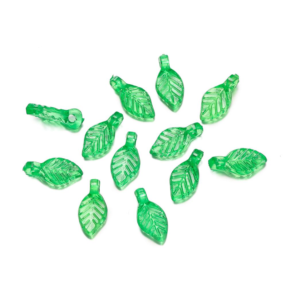 100pcs Acrylic Leaf Shaped Charms Colored Leaves Spacer Beads for DIY Necklaces Bracelets Crafts Charms Jewelry Making Supplies