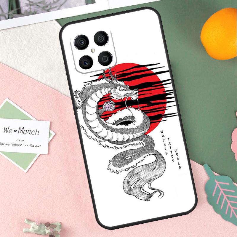 Japanese Dragon Style Case For Honor X8b X9b X9c X9a X8a X8 X9 50 70 90 Lite Honor 200 Lite Magic 7 5 6 Pro Cover