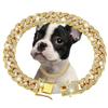 Collar para mascotas, aleación incrustada con pedrería, 13 mm, cadena cubana, adecuado para tamaños grandes, medianos y pequeños, collares para gatos y perros, collares