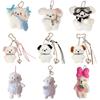 Plush Cartoon Canine Charm Pendant Multiple Use Hanging Ornament Secure Metal Hook Suitable For Backpack Car Decoration