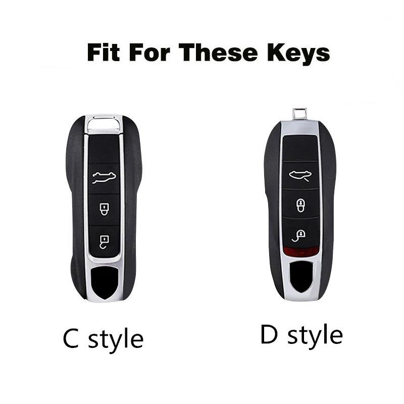 Fashion Car Key Case Cover Shell For Porsche Panamera Spyder Carrera Macan Cayman Cayenne 911 970 981 991 Keychain Fob Accessory QF9