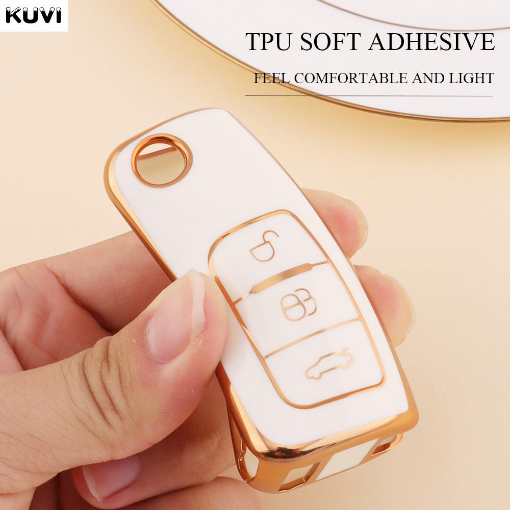 New 6D Plating Tpu Car Remote Key Cover Case For Ford Fiesta Focus 2 Ecosport Kuga Escape Falcon B-Max C-Max Eco Sport Galaxy