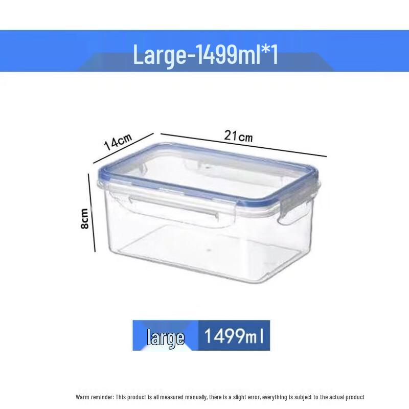 Microwave-Safe Transparent Kitchen Food Storage Container 1499ml