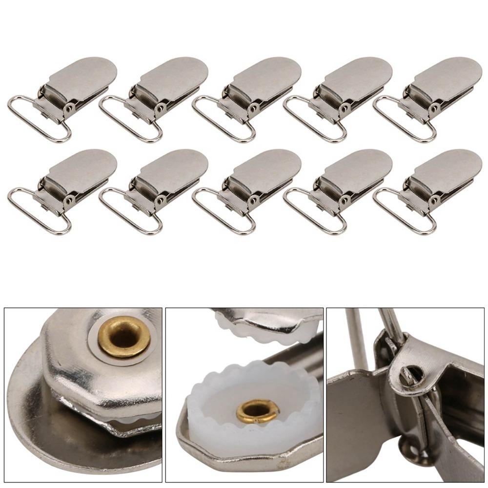 20pcs Metal Material Suspender Snap Silver Duckbill Shape Clips  Clothes Decoration
