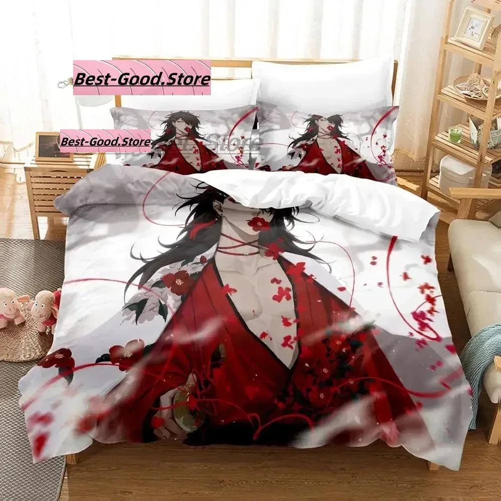 Hololive Vox Akuma Bedding Set Duvet Cover Sheet Printed Bed Set Pillowcase Bed Full Queen King Size Comforter Bedroom