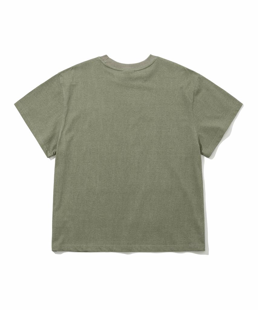 Bieseulaebis Low Edge Logo Patch Short Sleeve T-Shirt Khaki