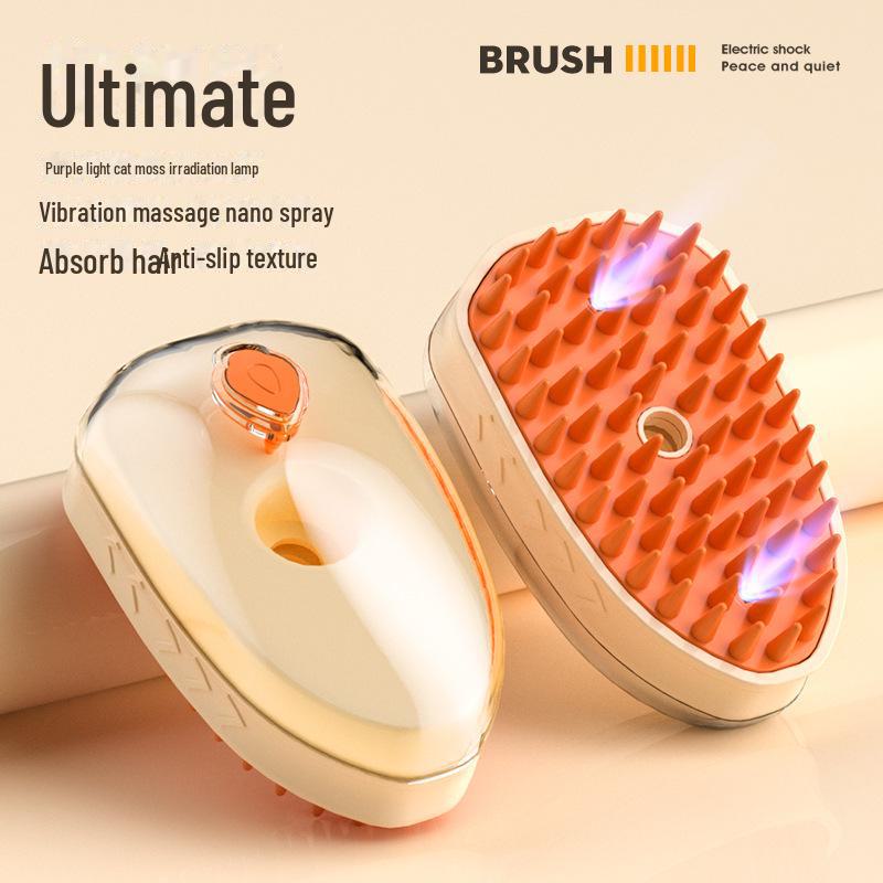 Electric Pet Massage Comb: Anti-Flyaway, Detangling Bath Brush for Cats