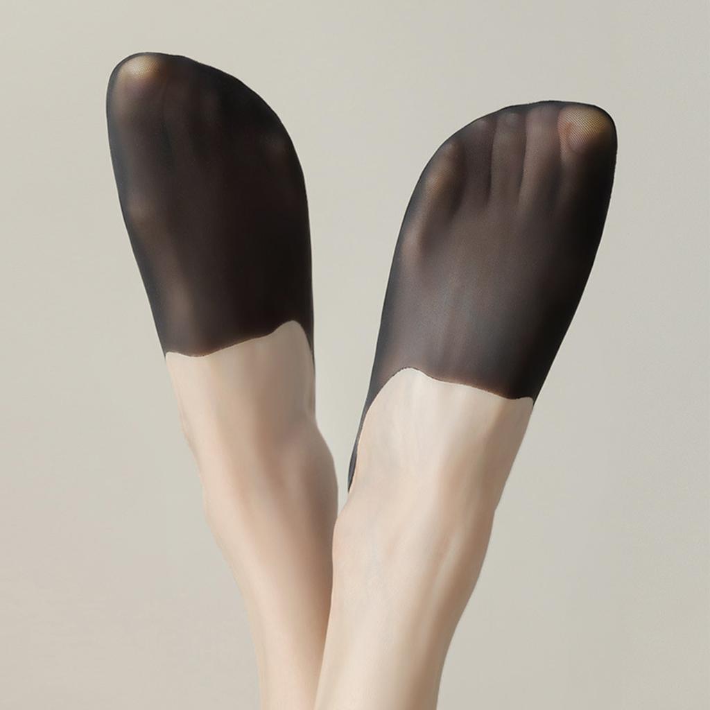 Women Thin Ice Silk Ultra Thin Mesh Invisible No Show Socks Breathable Sweat Absorbing Low Cut Socks Five Pairs Set