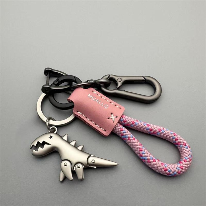 Fashion Dinosaur Pendant Keychain Car Key Alloy Leather Key Rings for Men Women Gifts GZW