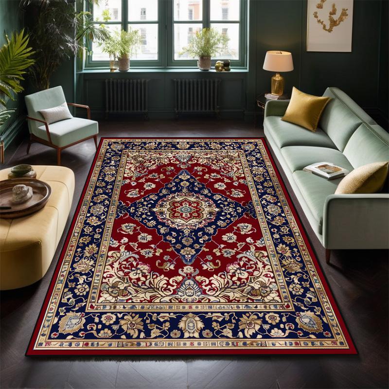 

Классический персидский ковер в гостиной, украшение спальни, мягкий коврик, прикроватный, нескользящий, легко чистящийся, коврик для лаунжа, коврик для входной двери 60*90cm