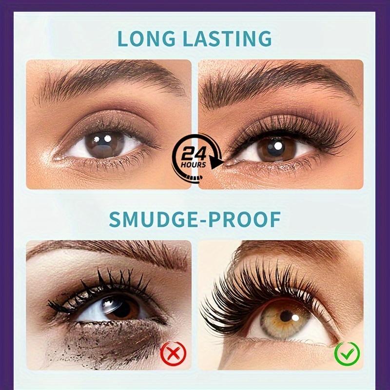 Waterproof Mascara Black Lengthening Volumizing Mascara Natural Long Lasting Smudge-Proof Mascara with Lash Primer