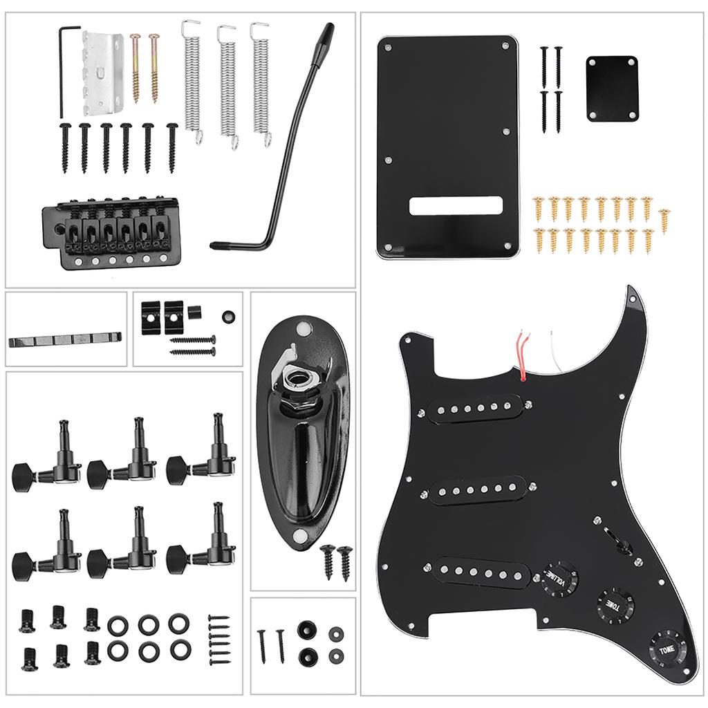 1 Set DIY Electric Guitar Kits Pickguard Back Cover Bridge System for ST Style Guitars