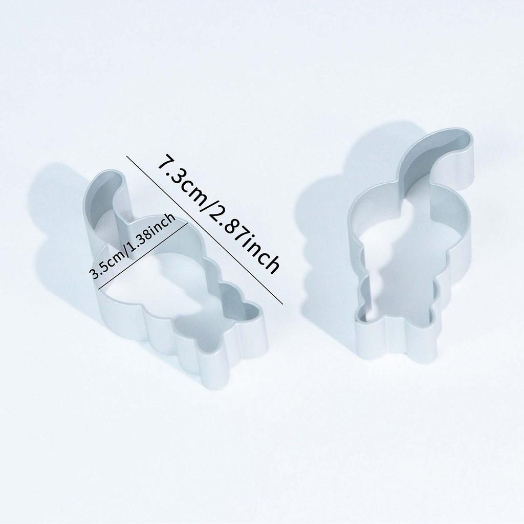 1PC - Cartoon 3D Aluminum Cookie Cake Flipping Sugar Mold Silver Cat Shape Mold Suitable for Cookie Making