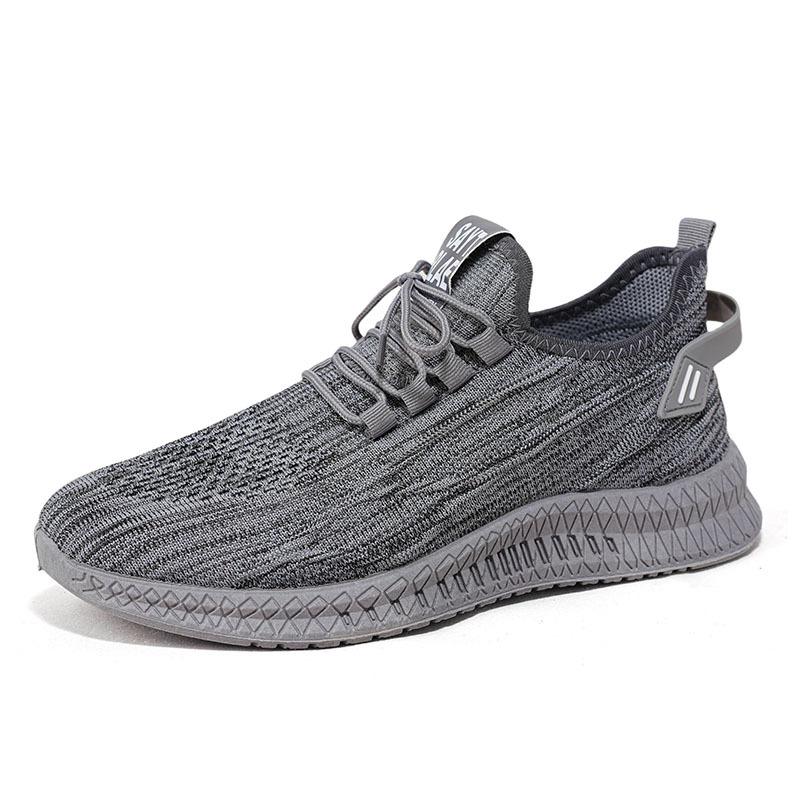 Fashion Men's Sports Shoes 2024 Autumn New Soft Soled Round Toe Men Shoes Lightweight Breathable Mesh Lace Up White Shoes Male Sneakers