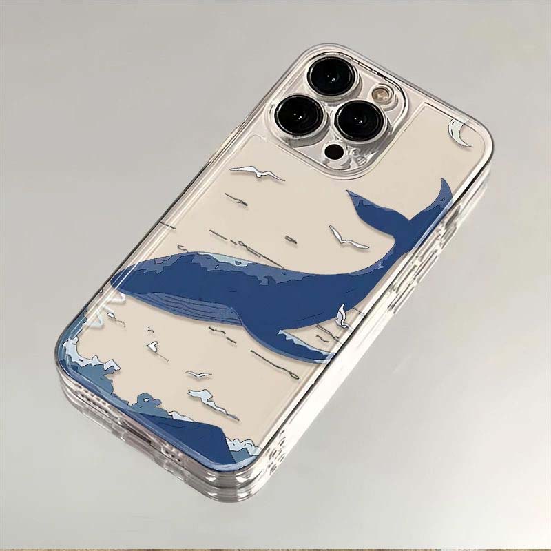 Whale Pattern Transparent Phone Case For Xiaomi Redmi Note 15 13 14 Pro Plus 5G 4G 12 Pro 12S 15C 14C 13C 12C 10C A5 Shell Cover