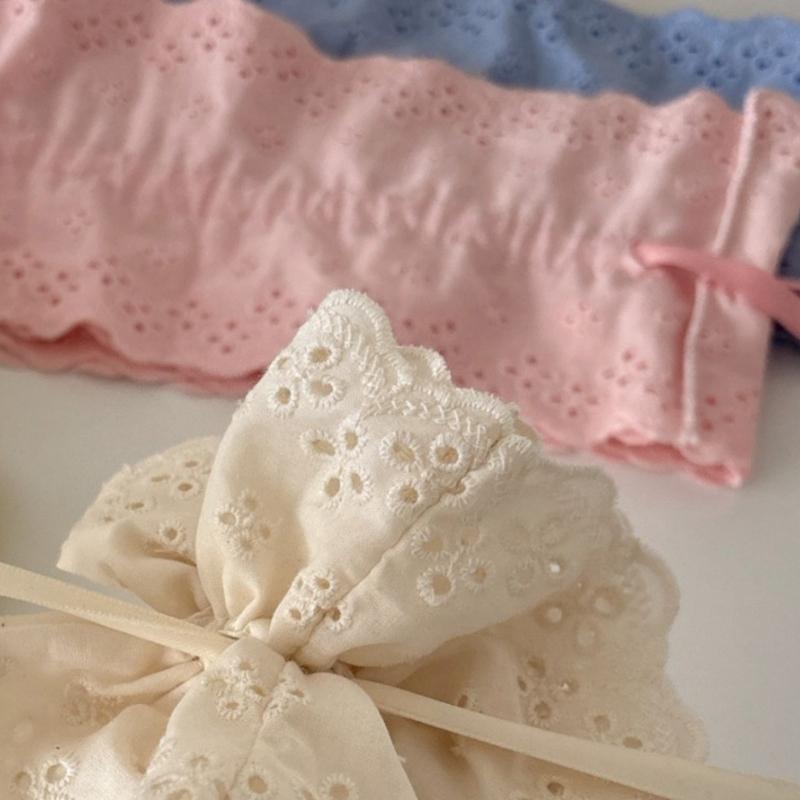Elegant Lace Trim Drawstring Hair Ties For Women Soft And Stylish Scrunchies Great For Various Hair Types